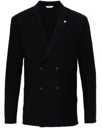 Manuel Ritz - Double-breasted Knitted Blazer - Lyst