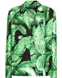 Dolce & Gabbana - Leaf-print Silk Shirt - Lyst