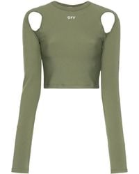 Off-White c/o Virgil Abloh - Top corto con logo estampado - Lyst