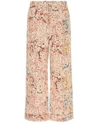 Valentino Garavani - Paisley-Print Hemp Trousers - Lyst