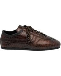Dries Van Noten - Snakeskin Leather Sneakers - Lyst
