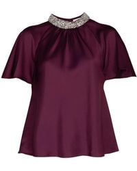 Jonathan Simkhai - Loreta Bluse Mit Kristallen - Lyst