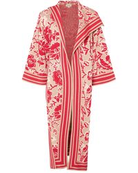 Temperley London - Cape En Maille Rayée Francis À Fleurs - Lyst