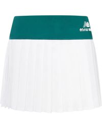 Miu Miu - X New Balance Stretch Technical Jersey Pleated Miniskirt - Lyst