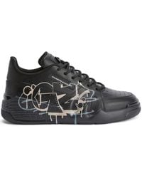 Giuseppe Zanotti - Talon Graffiti-Print Low-Top Sneakers - Lyst