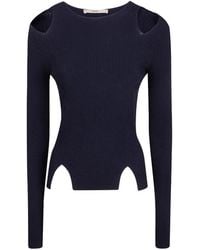 Nuur - Cut-Out Ribbed-Knit Sweater - Lyst