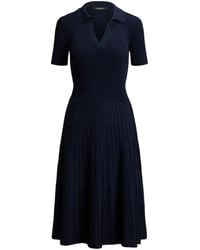 Ralph Lauren - Rib-Knit Short-Sleeve Midi Dress - Lyst