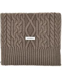 Emporio Armani - Cable-Knit Snood Scarf - Lyst