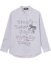 Mini Cream - Striped Graphic-Print Shirt - Lyst