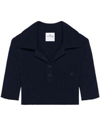 Courreges - ニット クロップド ポロシャツ - Lyst