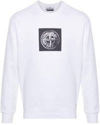 Stone Island - Baumwoll-Sweatshirt mit Kompass - Lyst