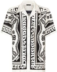 Dolce & Gabbana - Hemd aus Seidentwill mit Marina-Print - Lyst