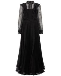 Alberta Ferretti - Ruffled Pleated Panelled Flared Maxi Dress - Lyst