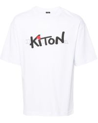 Kiton - T-Shirt mit Logo-Print - Lyst