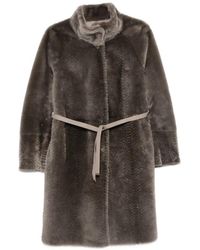 Suprema - X Eraldo Belted Snake-Effect Coat - Lyst