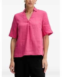 Benetton - V-Neck Short-Sleeve Blouse - Lyst