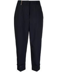 Peserico - High-waisted Tapered Trousers - Lyst