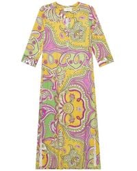 Maliparmi - Robe Mi-Longue Hippie Lotus À Imprimé Cachemire - Lyst