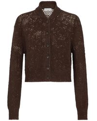 Brunello Cucinelli - Cardigan À Fleurs En Dentelle En Mohair Scintillant Et Laine Vierge - Lyst