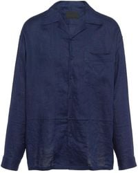 Prada - Notched-collar Linen Shirt - Lyst