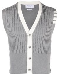 Thom Browne - V-neck Knitted Waistcoat - Lyst