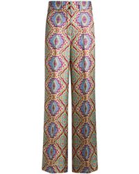 Etro - Medallion-print Silk Trousers - Lyst