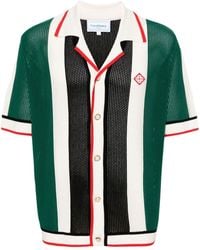 Casablancabrand - Striped Knitted Mesh Shirt - Lyst