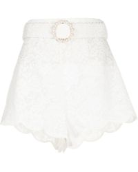 Zimmermann - Floral-lace High-waisted Shorts - Lyst