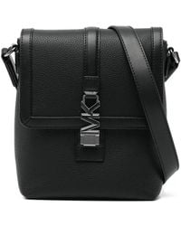 Michael Kors - Logo-Lock Leather Messenger Bag - Lyst