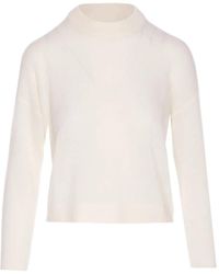 Allude - Round-Neck Long-Sleeve Sweater - Lyst