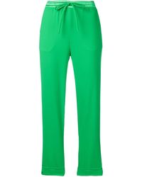 P.A.R.O.S.H. Pantalon crop à taille nouée - Vert