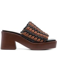 Tod's - Woven-Detail Block-Heel Sandals - Lyst