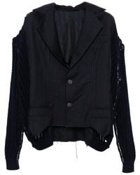 SONIA CARRASCO - Knitted-Sleeves Blazer - Lyst