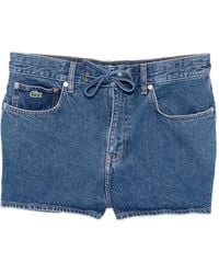 Lacoste - Logo-Embroidered Denim Shorts - Lyst