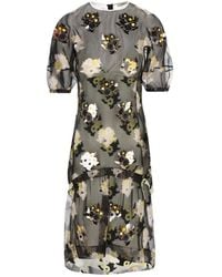 Fendi - Floral-Print Silk Midi Dress - Lyst