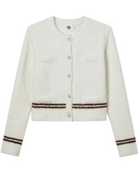 B+ AB - Stripe-Trim Button-Up Cardigan - Lyst