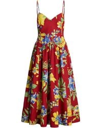 Polo Ralph Lauren - Abito Midi Con Stampa Floreale - Lyst