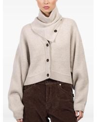 LeKasha - V-Ausschnitt-Cardigan mit abnehmbarem Schal - Lyst
