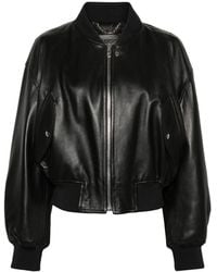 Gucci - Leather Bomber Jacket, - Lyst