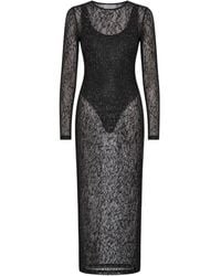 Wardrobe NYC - Lace-Detail Long-Sleeve Midi Dress - Lyst