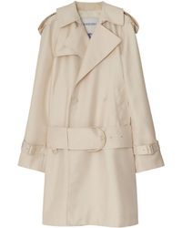 Burberry - Belted Double Breast Gabardine Trench - Lyst