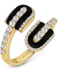 UNION LOS ANGELES - U Duo Maxi Diamond And Onyx Ring - Lyst