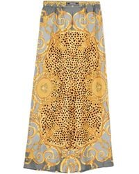 Versace - Printed Silk Twill Pants - Lyst