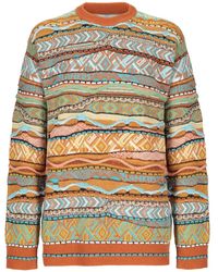 Laneus - Geometric-Pattern Crew-Neck Sweater - Lyst