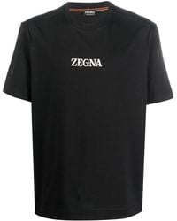Zegna - T-Shirt mit Logo-Print - Lyst