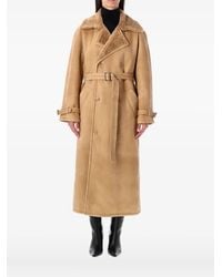 S.W.O.R.D - Shearling Belted Coat - Lyst