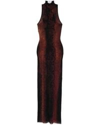 Jean Paul Gaultier - High-Neck Midi Dress With Snake Print - Lyst