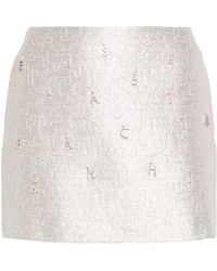 Elisabetta Franchi - Crystal-embellished Tweed Mini Skirt - Lyst