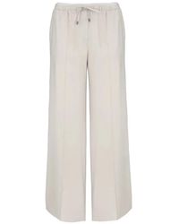 Lorena Antoniazzi - Drawstring-Waist Pressed-Crease Trousers - Lyst
