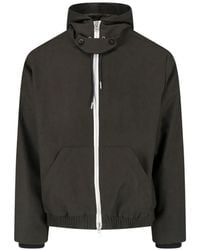 Sacai - Cropped Boxy Jacket With High Collar And Hood - Lyst